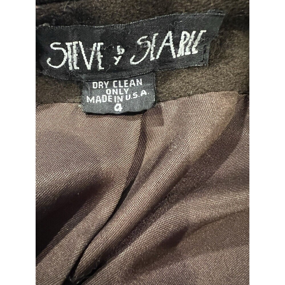 Steve By Searle Vintage Brown Wool Lined Winter Coat With Fur Trim Hood (4) L/XL - Picture 7 of 8